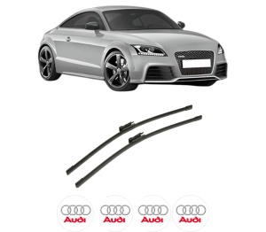 Set stergatoare auto AUDI TT (8J3) din 2006-2014, pentru parbriz auto, 2 bucati, Bosch Aerotwin, din cauciuc siliconat rezistent, 4 Stickere Auto AUDI - Img 2