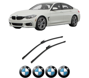 Set stergatoare auto BMW Seria 3 Gran Turismo (F34) din 2012-2018, pentru parbriz auto, 2 bucati, Bosch Aerotwin, din cauciuc siliconat rezistent, 4 Stickere Auto BMW Seria - Img 2