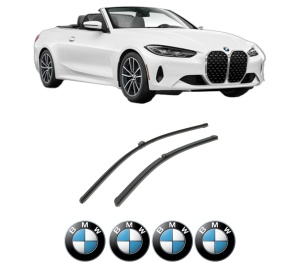 Set stergatoare auto BMW Seria 4 Convertible (G23, G83) din 2020-2024, pentru parbriz auto, 2 bucati, Bosch Aerotwin, din cauciuc siliconat rezistent, 4 Stickere Auto BMW Seria - Img 2
