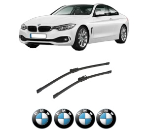 Set stergatoare auto BMW Seria 4 Coupe (F32, F82) din 2013-2020, pentru parbriz auto, 2 bucati, Bosch Aerotwin, din cauciuc siliconat rezistent, 4 Stickere Auto BMW Seria - Img 2