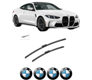 Set stergatoare auto BMW Seria 4 Coupe (G22, G82) din 2020-2024, pentru parbriz auto, 2 bucati, Bosch Aerotwin, din cauciuc siliconat rezistent, 4 Stickere Auto BMW Seria - Img 2