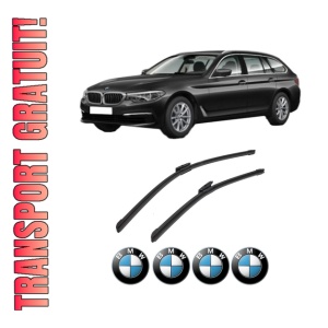 Set stergatoare auto BMW Seria 5 Touring Van (G31) din 2017-2019, pentru parbriz auto, 2 bucati, Bosch Aerotwin Multi, din cauciuc siliconat rezistent, 4 Stickere Auto BMW Seria