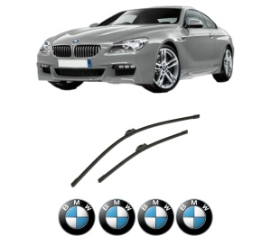 Set stergatoare auto BMW Seria 6 Coupe (F13) din 2011-2017, pentru parbriz auto, 2 bucati, Bosch Aerotwin, din cauciuc siliconat rezistent, 4 Stickere Auto BMW Seria - Img 2