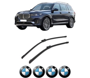Set stergatoare auto BMW Seria X7 (G07) din 2019-2022, pentru parbriz auto, 2 bucati, Bosch Aerotwin, din cauciuc siliconat rezistent, 4 Stickere Auto BMW Seria - Img 2