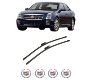 Set stergatoare auto CADILLAC STS din 2004-2012, pentru parbriz auto, 2 bucati, Bosch Aerotwin, din cauciuc siliconat rezistent, 4 Stickere Auto CADILLAC - Img 2