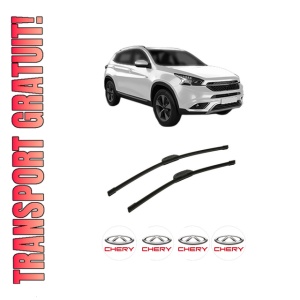 Set stergatoare auto CHERY TIGGO 7 din 2016, pentru parbriz auto, 2 bucati, Bosch Aerotwin Retrofit, din cauciuc siliconat rezistent, 4 Stickere Auto CHERY