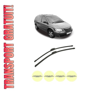 Set stergatoare auto CHRYSLER GRAND VOYAGER / VOYAGER IV (RG, RS) din 2000-2008, pentru parbriz auto, 2 bucati, Bosch Aerotwin Retrofit, din cauciuc siliconat rezistent, 4 Stickere Auto CHRYSLER