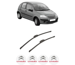 Set stergatoare auto CITROEN C3 I (FC_, FN_) din 2002-2012, pentru parbriz auto, 2 bucati, Bosch Aerotwin Retrofit, din cauciuc siliconat rezistent, 4 Stickere Auto CITROEN - Img 2