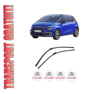 Set stergatoare auto CITROEN C4 SPACETOURER (3D_) din 2018-2019, pentru parbriz auto, 2 bucati, Bosch Aerotwin, din cauciuc siliconat rezistent, 4 Stickere Auto CITROEN
