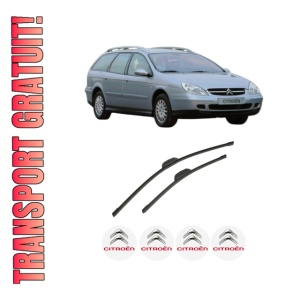 Set stergatoare auto CITROEN C5 I Estate Van (DE_) din 2002-2004, pentru parbriz auto, 2 bucati, Bosch Aerotwin Retrofit, din cauciuc siliconat rezistent, 4 Stickere Auto CITROEN