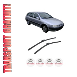 Set stergatoare auto CITROEN XSARA Estate Van din 1999-2005, pentru parbriz auto, 2 bucati, Bosch Aerotwin Retrofit, din cauciuc siliconat rezistent, 4 Stickere Auto CITROEN