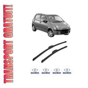 Set stergatoare auto DAEWOO MATIZ (M100, M150) din 1998-2003, pentru parbriz auto, 2 bucati, Bosch Aerotwin Retrofit, din cauciuc siliconat rezistent, 4 Stickere Auto DAEWOO