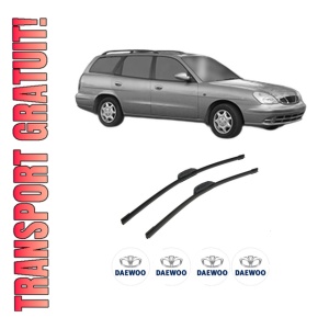 Set stergatoare auto DAEWOO NUBIRA Estate (J150) din 1999-2002, pentru parbriz auto, 2 bucati, Bosch Aerotwin Retrofit, din cauciuc siliconat rezistent, 4 Stickere Auto DAEWOO