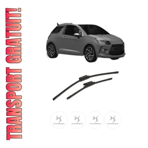 Set stergatoare auto DS DS 3 Convertible (SB_) din 2015-2019, pentru parbriz auto, 2 bucati, Bosch Aerotwin, din cauciuc siliconat rezistent, 4 Stickere Auto DS