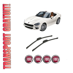 Set stergatoare auto FIAT 124 Spider (348_) din 2016, pentru parbriz auto, 2 bucati, Bosch Aerotwin Retrofit, din cauciuc siliconat rezistent, 4 Stickere Auto FIAT
