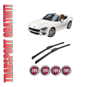 Set stergatoare auto FIAT 124 Spider (348_) din 2016, pentru parbriz auto, 2 bucati, Bosch Aerotwin Retrofit, din cauciuc siliconat rezistent, 4 Stickere Auto FIAT