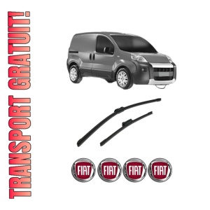 Set stergatoare auto FIAT 500 (312_) din 2007-2021, pentru parbriz auto, 2 bucati, Bosch Aerotwin, din cauciuc siliconat rezistent, 4 Stickere Auto FIAT