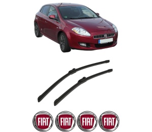 Set stergatoare auto FIAT BRAVO II (198_) din 2006-2014, pentru parbriz auto, 2 bucati, Bosch Aerotwin, din cauciuc siliconat rezistent, 4 Stickere Auto FIAT - Img 2