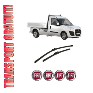 Set stergatoare auto FIAT DOBLO Platform/Chassis (263_) din 2010-2023, pentru parbriz auto, 2 bucati, Bosch Aerotwin, din cauciuc siliconat rezistent, 4 Stickere Auto FIAT