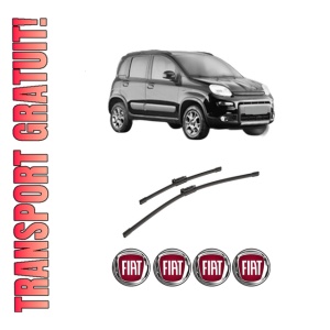 Set stergatoare auto FIAT PANDA VAN (312_, 519_) din 2012-2020, pentru parbriz auto, 2 bucati, Bosch Aerotwin, din cauciuc siliconat rezistent, 4 Stickere Auto FIAT