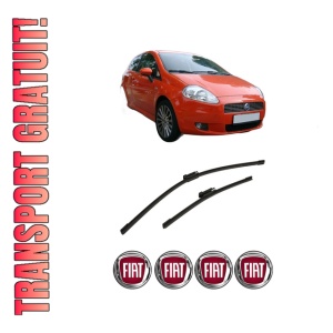 Set stergatoare auto FIAT PUNTO (199_) din 2012-2018, pentru parbriz auto, 2 bucati, Bosch Aerotwin Multi, din cauciuc siliconat rezistent, 4 Stickere Auto FIAT