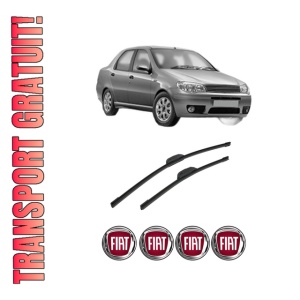 Set stergatoare auto FIAT SIENA (178_, 172_) / ALBEA din 2001-2010, pentru parbriz auto, 2 bucati, Bosch Aerotwin Retrofit, din cauciuc siliconat rezistent, 4 Stickere Auto FIAT