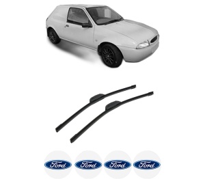 Set stergatoare auto FORD FIESTA Hatchback Van (JV_) din 1998-2003, pentru parbriz auto, 2 bucati, Bosch Aerotwin Retrofit, din cauciuc siliconat rezistent, 4 Stickere Auto FORD - Img 2