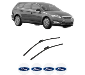 Set stergatoare auto FORD MONDEO IV Turnier (BA7) din 2007-2015, pentru parbriz auto, 2 bucati, Bosch Aerotwin Multi, din cauciuc siliconat rezistent, 4 Stickere Auto FORD - Img 2
