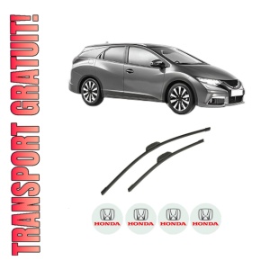 Set stergatoare auto HONDA CIVIC IX Tourer (FK) din 2014-2016, pentru parbriz auto, 2 bucati, Bosch Aerotwin Retrofit, din cauciuc siliconat rezistent, 4 Stickere Auto HONDA