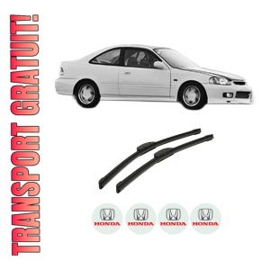 Set stergatoare auto HONDA CIVIC VI Coupe (EJ, EM1) din 1996-2000, pentru parbriz auto, 2 bucati, Bosch Aerotwin Retrofit, din cauciuc siliconat rezistent, 4 Stickere Auto HONDA