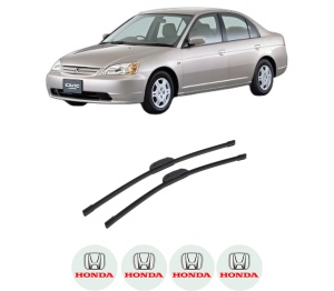 Set stergatoare auto HONDA CIVIC VII Saloon (ES, ET) din 2000-2005, pentru parbriz auto, 2 bucati, Bosch Aerotwin Retrofit, din cauciuc siliconat rezistent, 4 Stickere Auto HONDA - Img 2