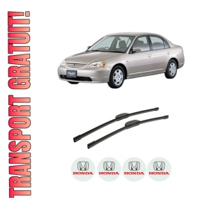 Set stergatoare auto HONDA CIVIC VII Saloon (ES, ET) din 2000-2005, pentru parbriz auto, 2 bucati, Bosch Aerotwin Retrofit, din cauciuc siliconat rezistent, 4 Stickere Auto HONDA