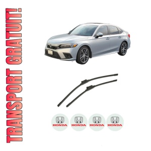 Set stergatoare auto HONDA CIVIC XI Hatchback (FL) din 2022, pentru parbriz auto, 2 bucati, Bosch Aerotwin, din cauciuc siliconat rezistent, 4 Stickere Auto HONDA