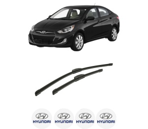 Set stergatoare auto HYUNDAI ACCENT IV (RB) din 2010-2018, pentru parbriz auto, 2 bucati, Bosch Aerotwin Retrofit, din cauciuc siliconat rezistent, 4 Stickere Auto HYUNDAI - Img 2