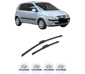 Set stergatoare auto HYUNDAI GETZ (TB) din 2002-2010, pentru parbriz auto, 2 bucati, Bosch Aerotwin Retrofit, din cauciuc siliconat rezistent, 4 Stickere Auto HYUNDAI - Img 2