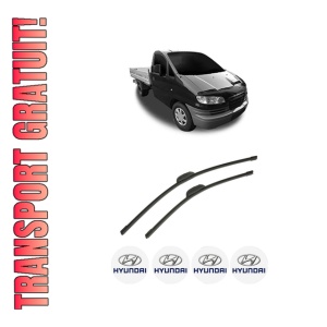 Set stergatoare auto HYUNDAI H-1 Platform/Chassis din 2000-2006, pentru parbriz auto, 2 bucati, Bosch Aerotwin Retrofit, din cauciuc siliconat rezistent, 4 Stickere Auto HYUNDAI