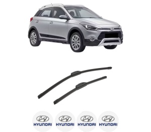 Set stergatoare auto HYUNDAI i20 ACTIVE (IB, GB) din 2015-2018, pentru parbriz auto, 2 bucati, Bosch Aerotwin Retrofit, din cauciuc siliconat rezistent, 4 Stickere Auto HYUNDAI - Img 2