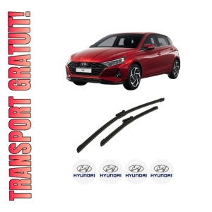 Set stergatoare auto HYUNDAI i20 III (BC3, BI3) din 2020-2024, pentru parbriz auto, 2 bucati, Bosch Aerotwin, din cauciuc siliconat rezistent, 4 Stickere Auto HYUNDAI