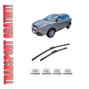 Set stergatoare auto HYUNDAI ix35 Van din 2009-2015, pentru parbriz auto, 2 bucati, Bosch Aerotwin Retrofit, din cauciuc siliconat rezistent, 4 Stickere Auto HYUNDAI
