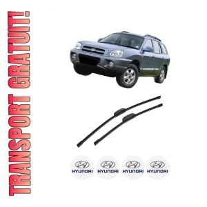Set stergatoare auto HYUNDAI SANTA FÉ II SUV Van (CM) din 2005-2013, pentru parbriz auto, 2 bucati, Bosch Aerotwin Retrofit, din cauciuc siliconat rezistent, 4 Stickere Auto HYUNDAI