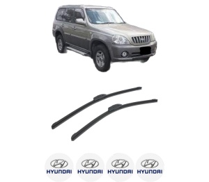 Set stergatoare auto HYUNDAI TERRACAN (HP) din 2001-2006, pentru parbriz auto, 2 bucati, Bosch Aerotwin Retrofit, din cauciuc siliconat rezistent, 4 Stickere Auto HYUNDAI - Img 2
