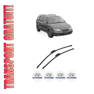 Set stergatoare auto HYUNDAI TRAJET Box Body/MPV (FO) din 1999-2008, pentru parbriz auto, 2 bucati, Bosch Aerotwin Retrofit, din cauciuc siliconat rezistent, 4 Stickere Auto HYUNDAI