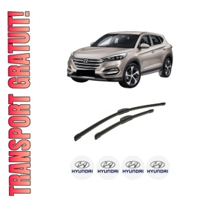Set stergatoare auto HYUNDAI TUCSON SUV Van (TLE) din 2015-2020, pentru parbriz auto, 2 bucati, Bosch Aerotwin Retrofit, din cauciuc siliconat rezistent, 4 Stickere Auto HYUNDAI