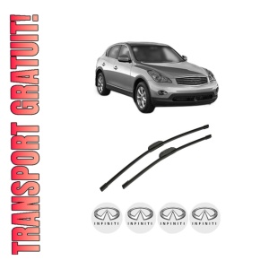 Set stergatoare auto INFINITI EX din 2008-2013, pentru parbriz auto, 2 bucati, Bosch Aerotwin Retrofit, din cauciuc siliconat rezistent, 4 Stickere Auto INFINITI