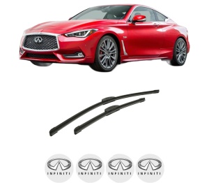 Set stergatoare auto INFINITI Q60 Coupe din 2013-2016, pentru parbriz auto, 2 bucati, Bosch Aerotwin Retrofit, din cauciuc siliconat rezistent, 4 Stickere Auto INFINITI - Img 2