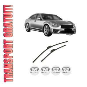 Set stergatoare auto INFINITI Q70 (Y51) din 2013-2014, pentru parbriz auto, 2 bucati, Bosch Aerotwin Retrofit, din cauciuc siliconat rezistent, 4 Stickere Auto INFINITI