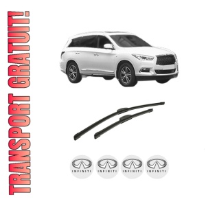 Set stergatoare auto INFINITI QX60 din 2012-2013, pentru parbriz auto, 2 bucati, Bosch Aerotwin Retrofit, din cauciuc siliconat rezistent, 4 Stickere Auto INFINITI