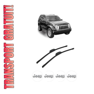 Set stergatoare auto JEEP CHEROKEE (KJ) din 2001-2008, pentru parbriz auto, 2 bucati, Bosch Aerotwin Retrofit, din cauciuc siliconat rezistent, 4 Stickere Auto JEEP