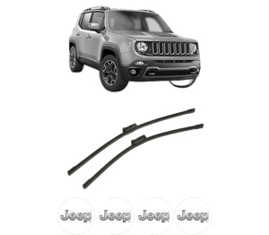 Set stergatoare auto JEEP RENEGADE SUV (BU, B1, BV) din 2014-2022, pentru parbriz auto, 2 bucati, Bosch Aerotwin, din cauciuc siliconat rezistent, 4 Stickere Auto JEEP - Img 2