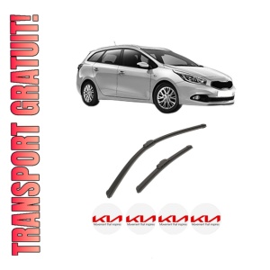 Set stergatoare auto KIA CEE'D Sportswagon (JD) din 2012-2018, pentru parbriz auto, 2 bucati, Bosch Aerotwin Retrofit, din cauciuc siliconat rezistent, 4 Stickere Auto KIA